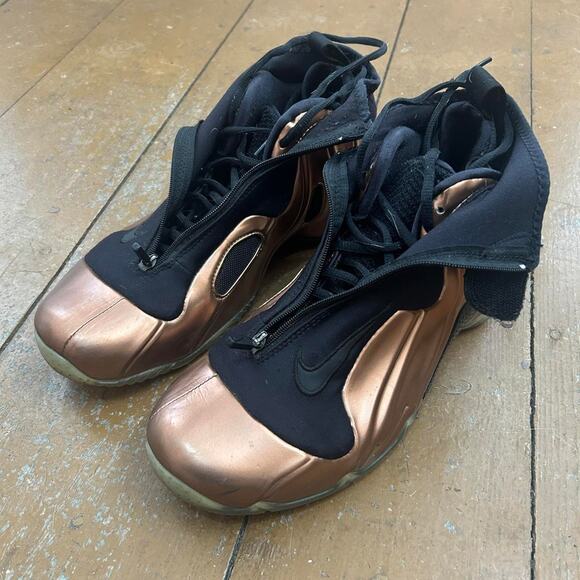 Vintage 2014 Nike Air Flightposite Basketball Shoes Mens Size 10 Copper - Picture 2 of 6